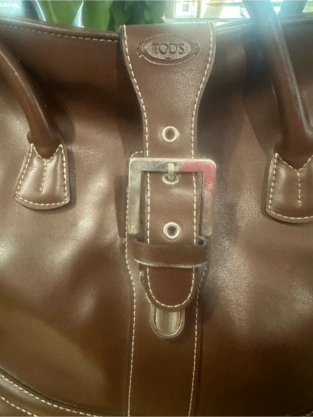 Tod's Dark Brown Leather Buckle Tote - Picture 4 of 7